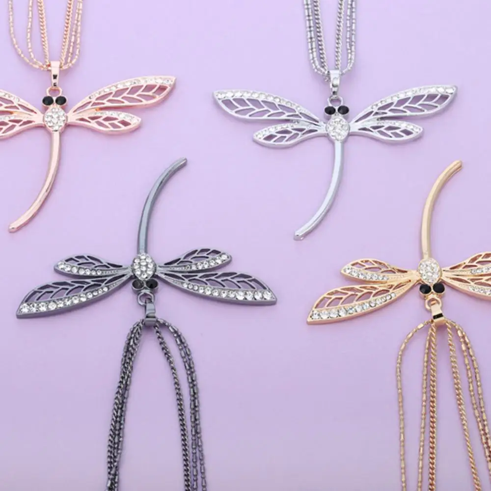 Женская подвеска в виде стрекозы золотого и серебряного цвета массивное