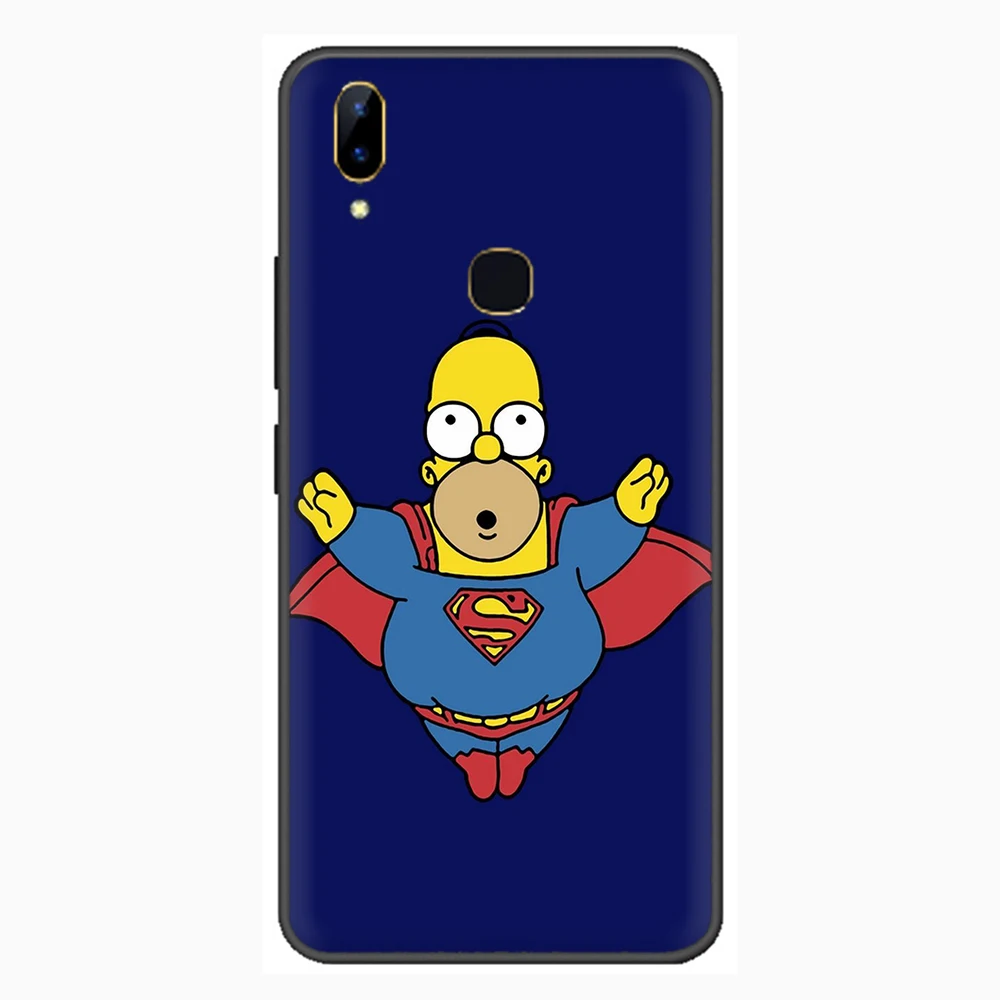 Funny Homer J.Simpson Black Silicone Phone Case for VIVO Y53 Y55 Y81 V5 V7 V9 V11 V15 Pro Y17 Y69 Y71 Y91 Y93 Y66 X9 Y11 U3 Y5S | Мобильные