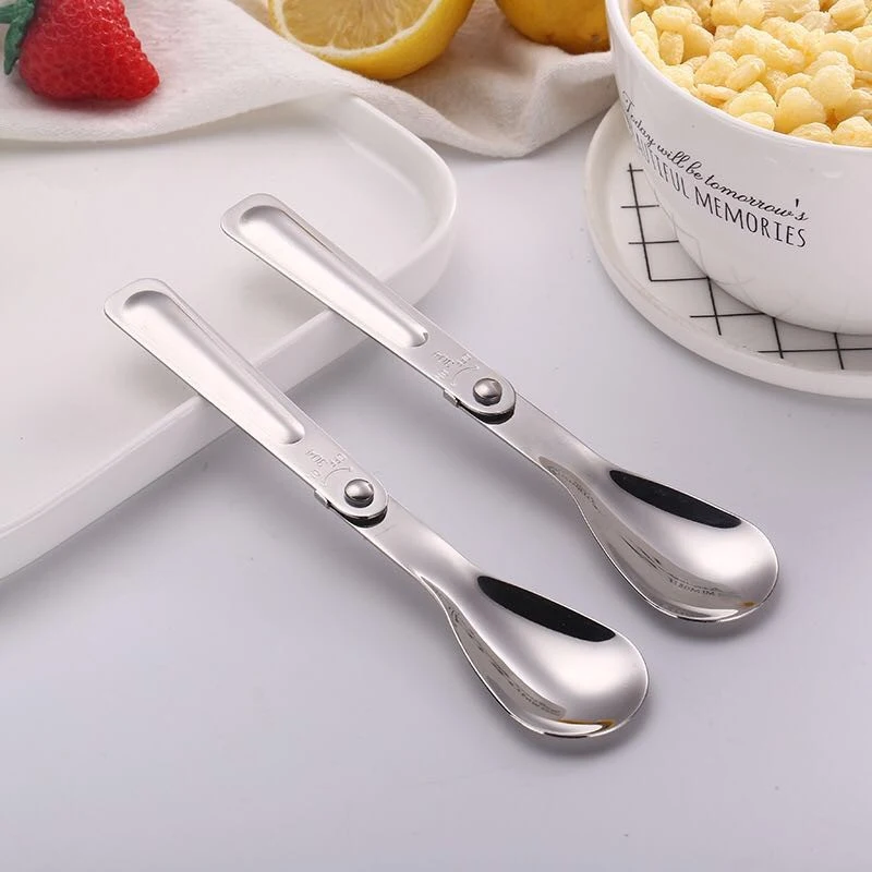 

Нержавеющая сталь двойного назначения Складная ложка студент складные столы и стулья для Пикника Комплект переносной посуды в подарок, по...