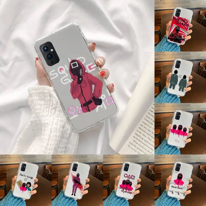 

squid game Phone Case Transparent For OnePlus 9 8 7 7t 8t Oppo find X3 X2 reno5 Vivo X60 X50 Pro MeiZu 17 16XS