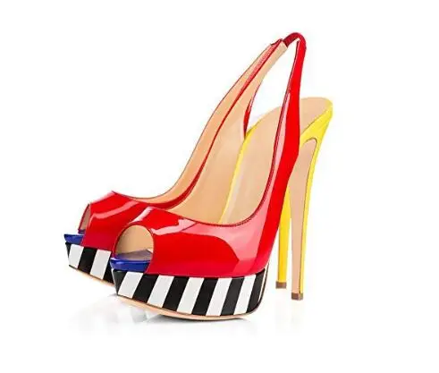 Boldees/Коллекция года; женские модные туфли-лодочки с ремешком на пятке на высоком тонком каблуке; женские туфли-лодочки на платформе из лакированной кожи на очень высоком каблуке; большие размеры