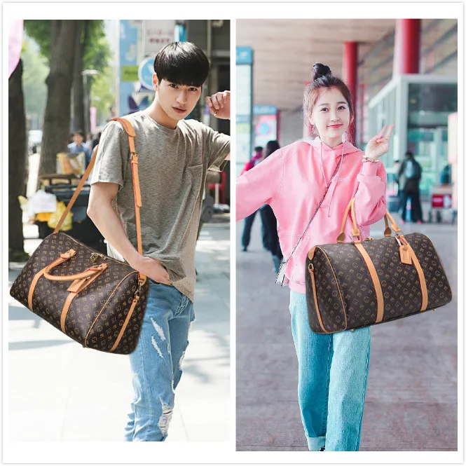 

Classic Design Mens Leather Travel Bag Leisure Fitness Bag Large Capacity Travel Duffle Bag Overnight Tote Bags Carry On Luggage