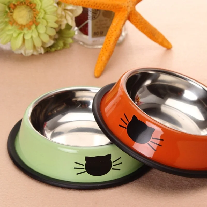 

Pet Utensils Stainless Steel Dog Food Bowl Thickened Cat Cute Bowl Accessories Supplies Products Cereal Dispenser