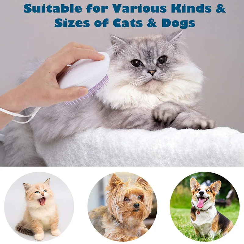 

Cat Brush Dog Brush, Quick Brush for Pet Comb Shedding, Quick Release Comb, Home Beauty-Purple