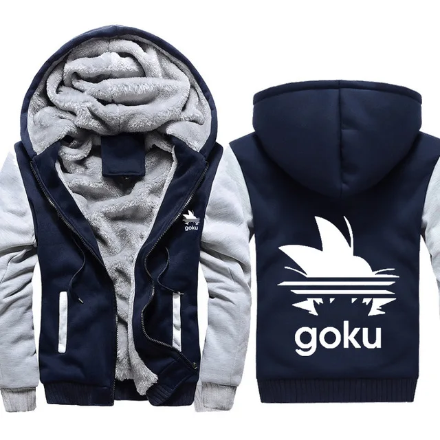

Hoodies Men Anime Z Goku Cartoon Jacket Thicken Hoodie Mens Zipper Winter Warm Fleece Coat Male Tracksuits Masculino