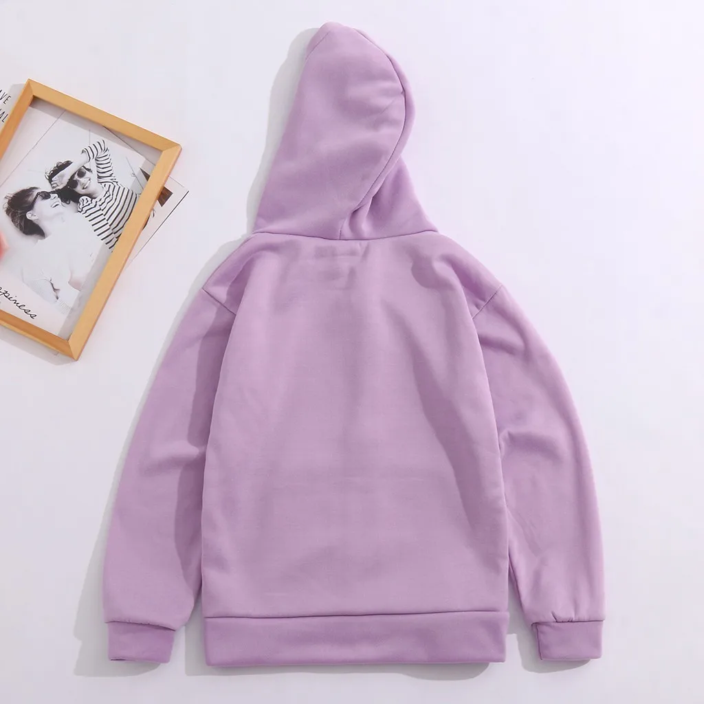 Женская толстовка на молнии модная повседневная однотонная теплая с капюшоном и