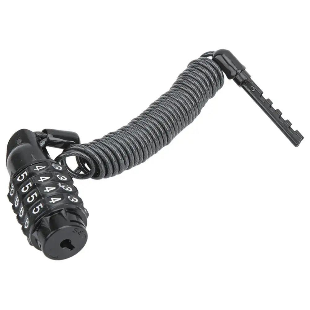 Universal Motorcycle Helmet Lock Cable Code Combination PIN Locking Carabiner Security Reminder Lanyard Spring | Автомобили и