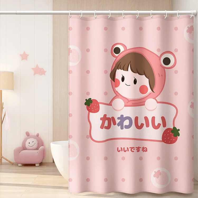

Cartoon Polyester Shower Curtain Cute Waterproof Luxury Shower Curtain Anti-mildew Douchegordijn Bathroom Decoration DI50YL