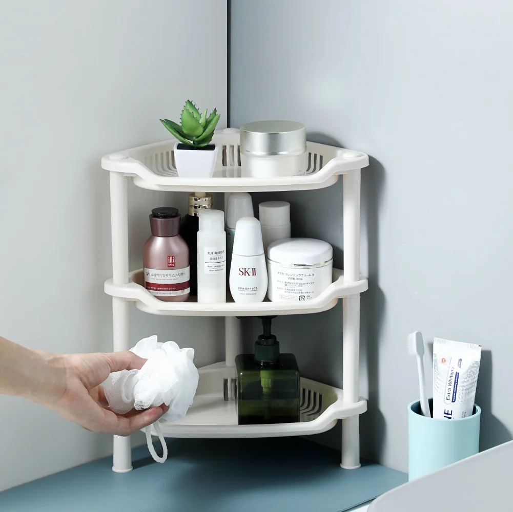 

Multifunction 3-layer Kitchen Bathroom Bottles Storage Rack Desktop Sundries Organizer Flower Pot Holder Stand Makeup Container