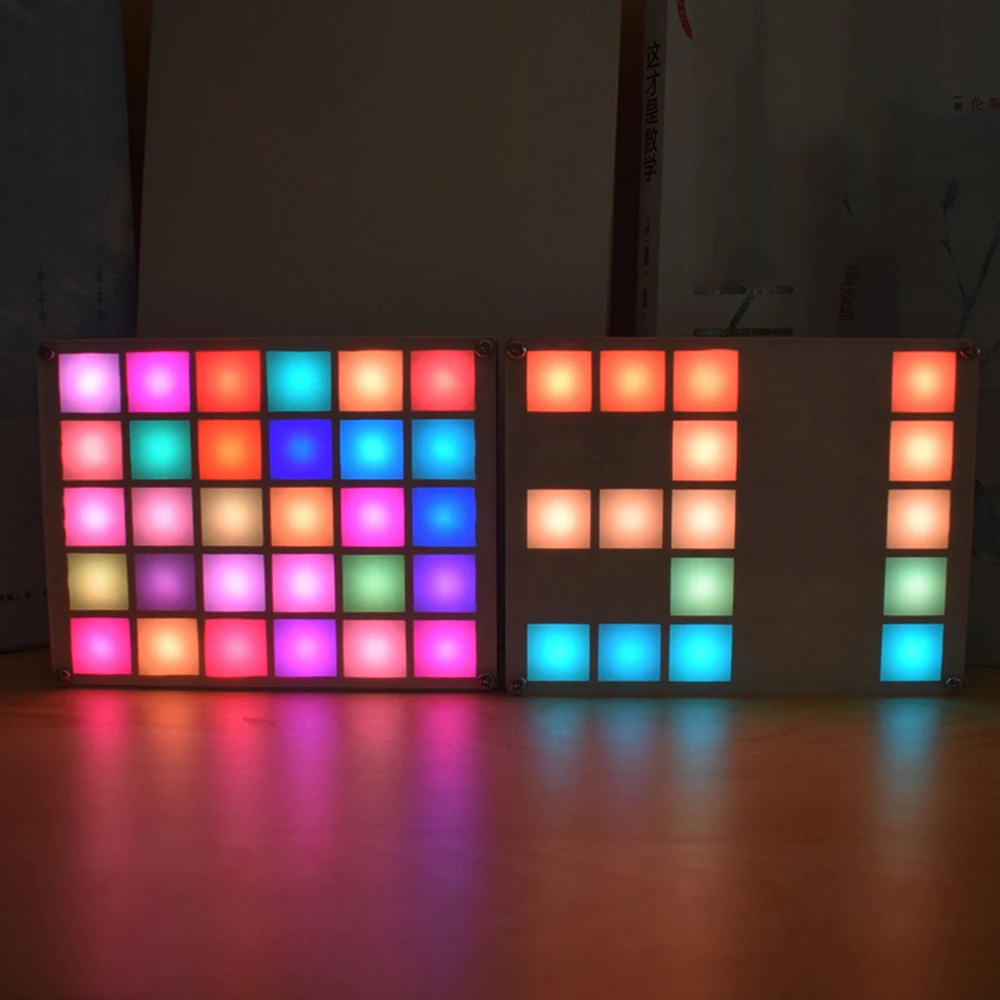 Многофункциональная СВЕТОДИОДНАЯ музыкальная палитра RGB часы набор сделай сам