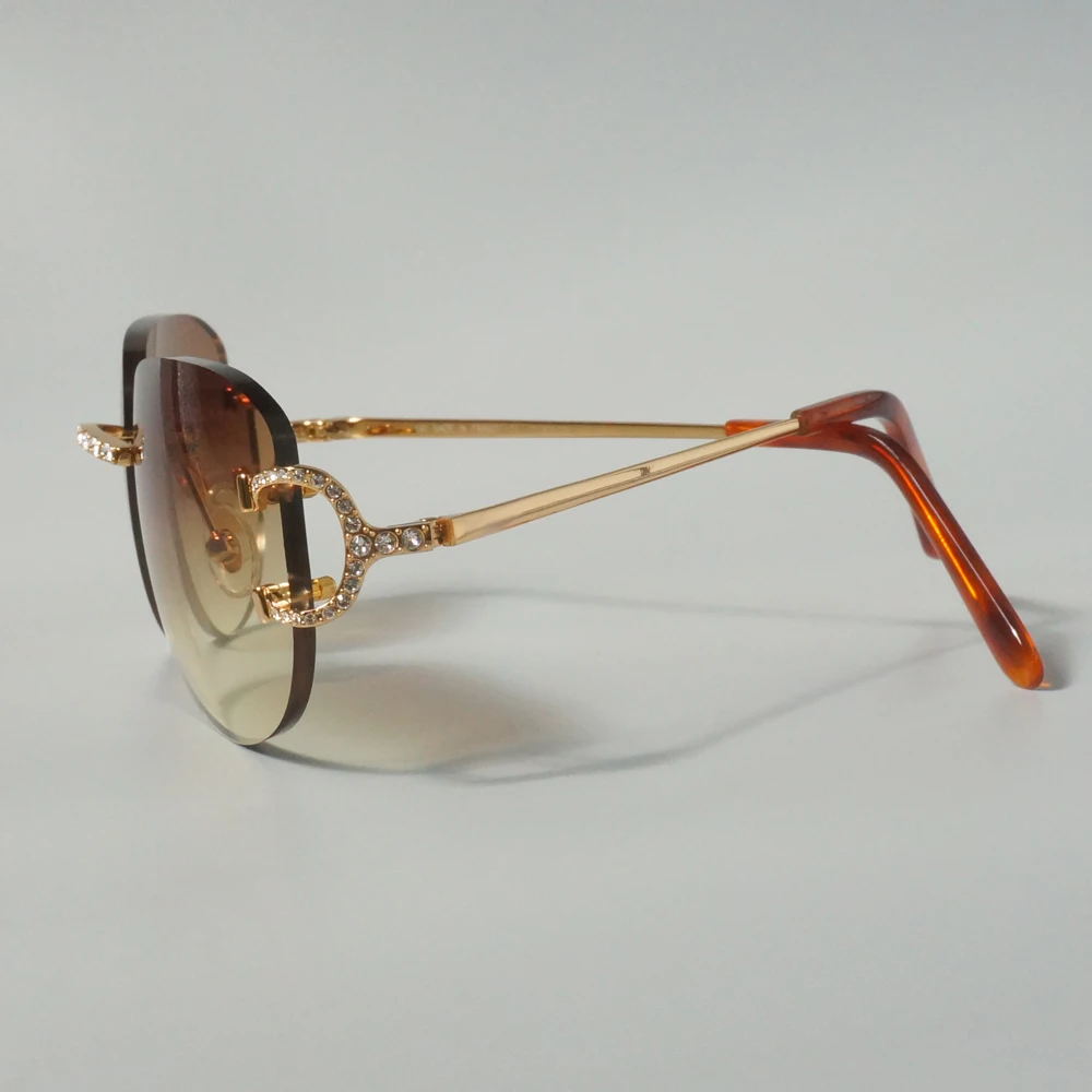 Мужские солнцезащитные очки без оправы Carter Shades роскошные дизайнерские с камнями