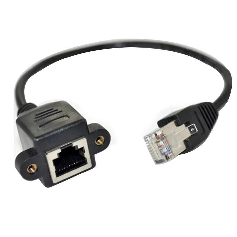 8Pin RJ45 кабель мужской женский винт Панель Ethernet LAN Сетевой 8 Pin прямоугольный разъем