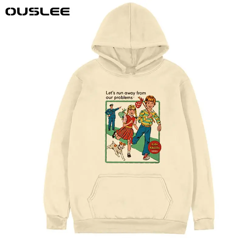 

OUSLEE Unisex Hoodies Death Scary Evil Hip Hop Long Sleeve Streetwear Hoodies Men Gothic Sweatshirt Vintage Hoodie Clothes