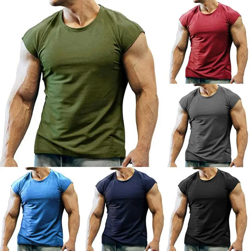 

2021 Summer Sports Style Sleeveless T-shirt Youth Fitness T-shirt Men's Sleeveless Style Gymclothing T-shirt