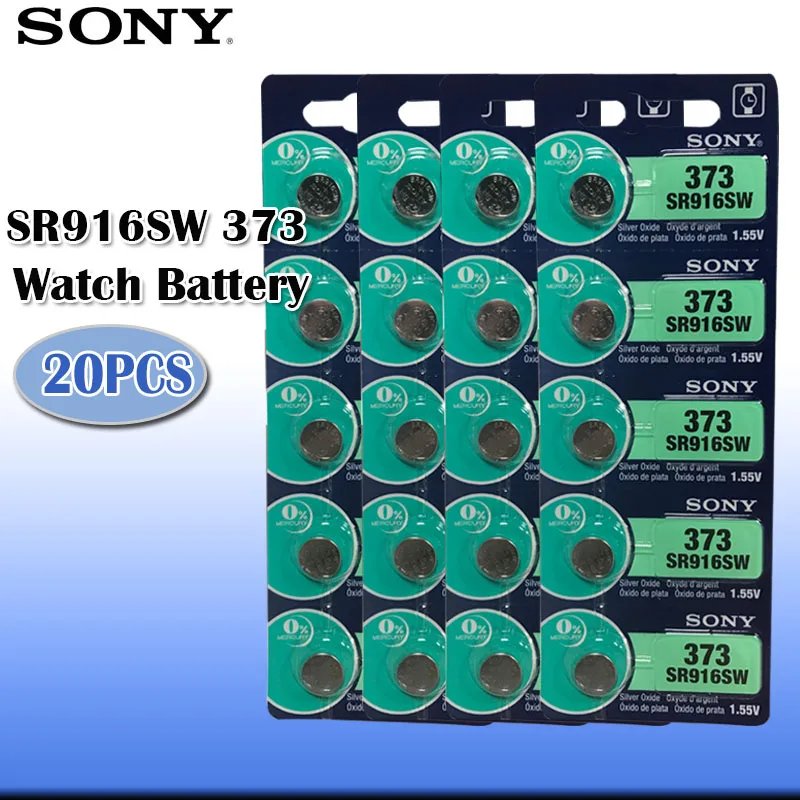 20 шт. Sony 100% оригинал 1 55 в 373 SR916SW 916 SR916 оксид серебра часы батарея Кнопка монета