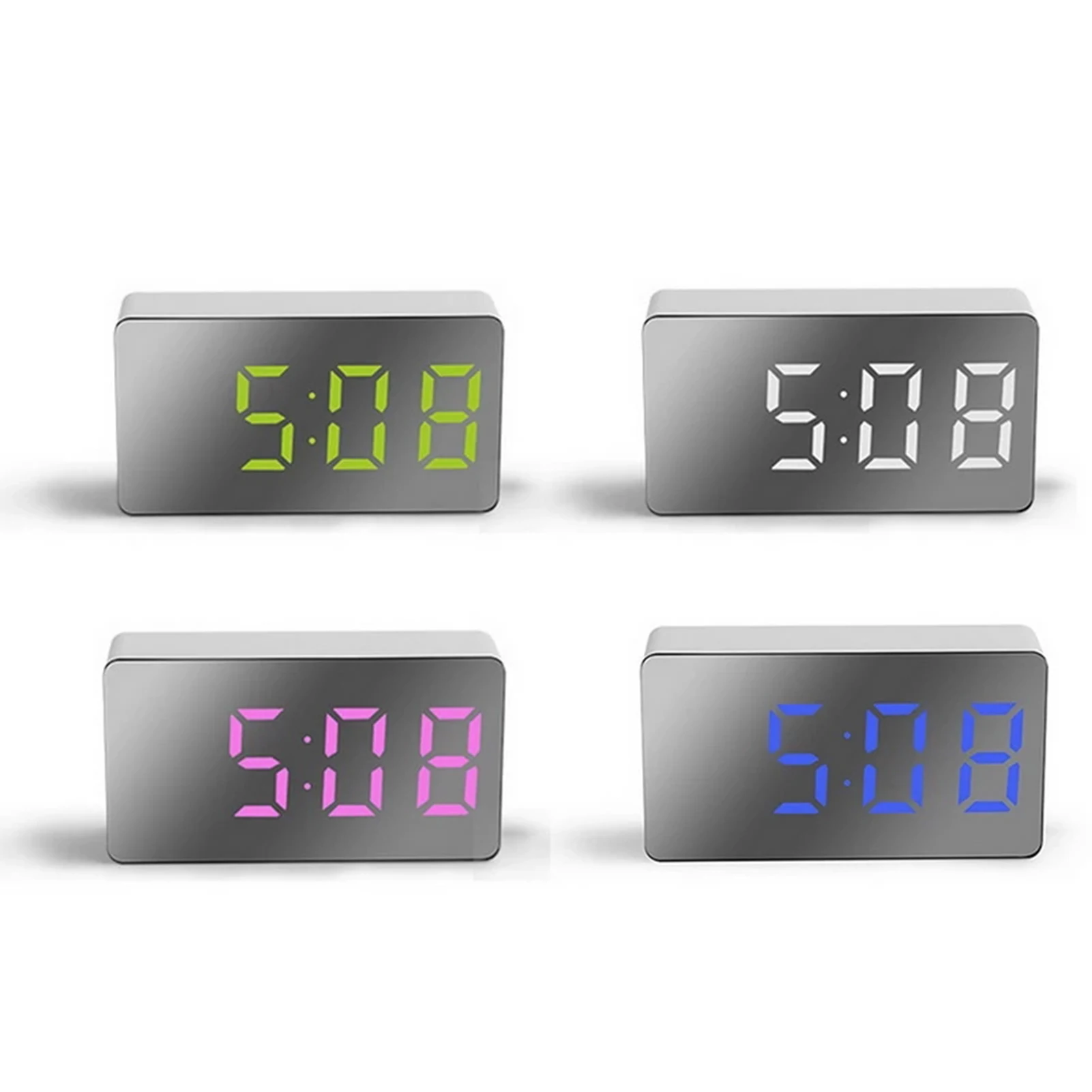 

Digital Clock Mini Multifunctional LED Electric Alarm Clocks Mirror Surface For Home Bedroom HANW88