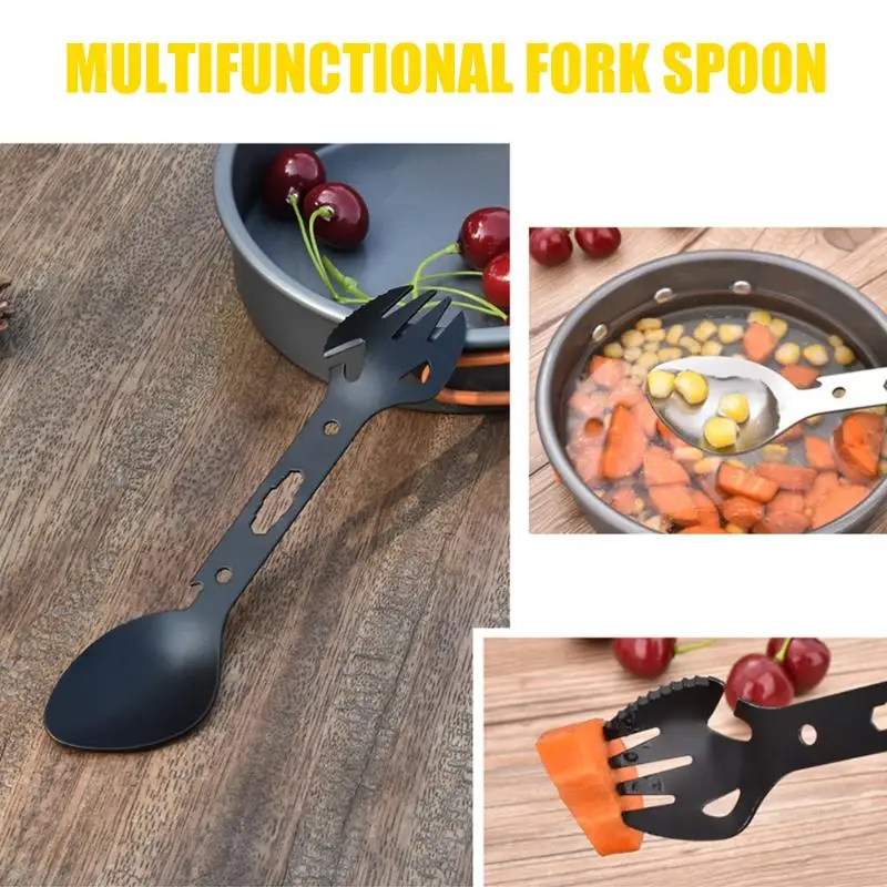 

EDC Outdoor Mini Portable Spoon Fork Lightweight Useful Titanium Camping Backpacking Cutlery Spork Fork Spoon
