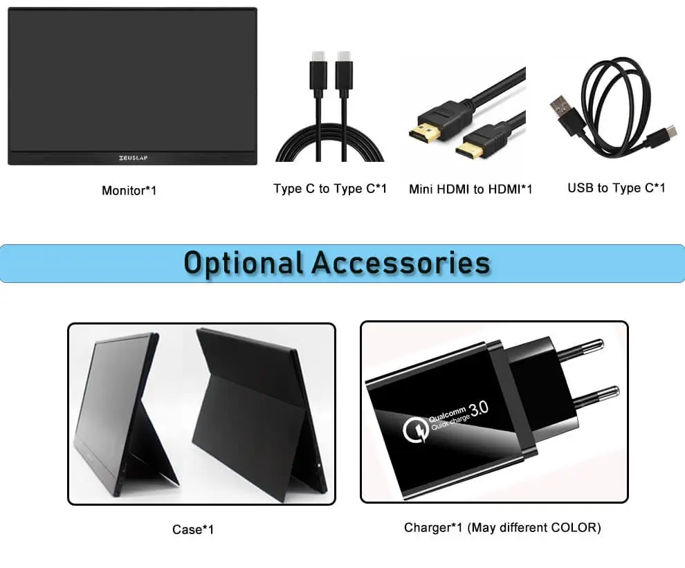 13," 15,6" 1080P HDR портативный монитор HDMI USB C Дисплей для ПК, ноутбука, телефона, PS4, переключатель, xbox HD ips экран игровой монитор