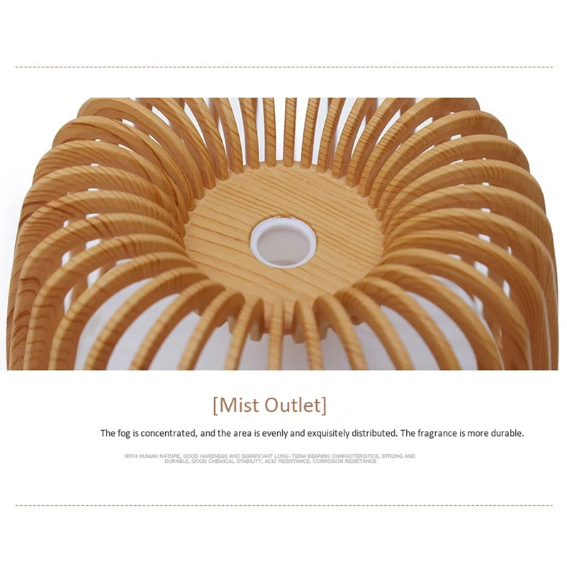 

HAEGER-500ML Aroma Essential Oil Diffuser Ultrasonic Air Humidifier Wood Grain 7 Color Changing LED Lights Cool Mist for Home