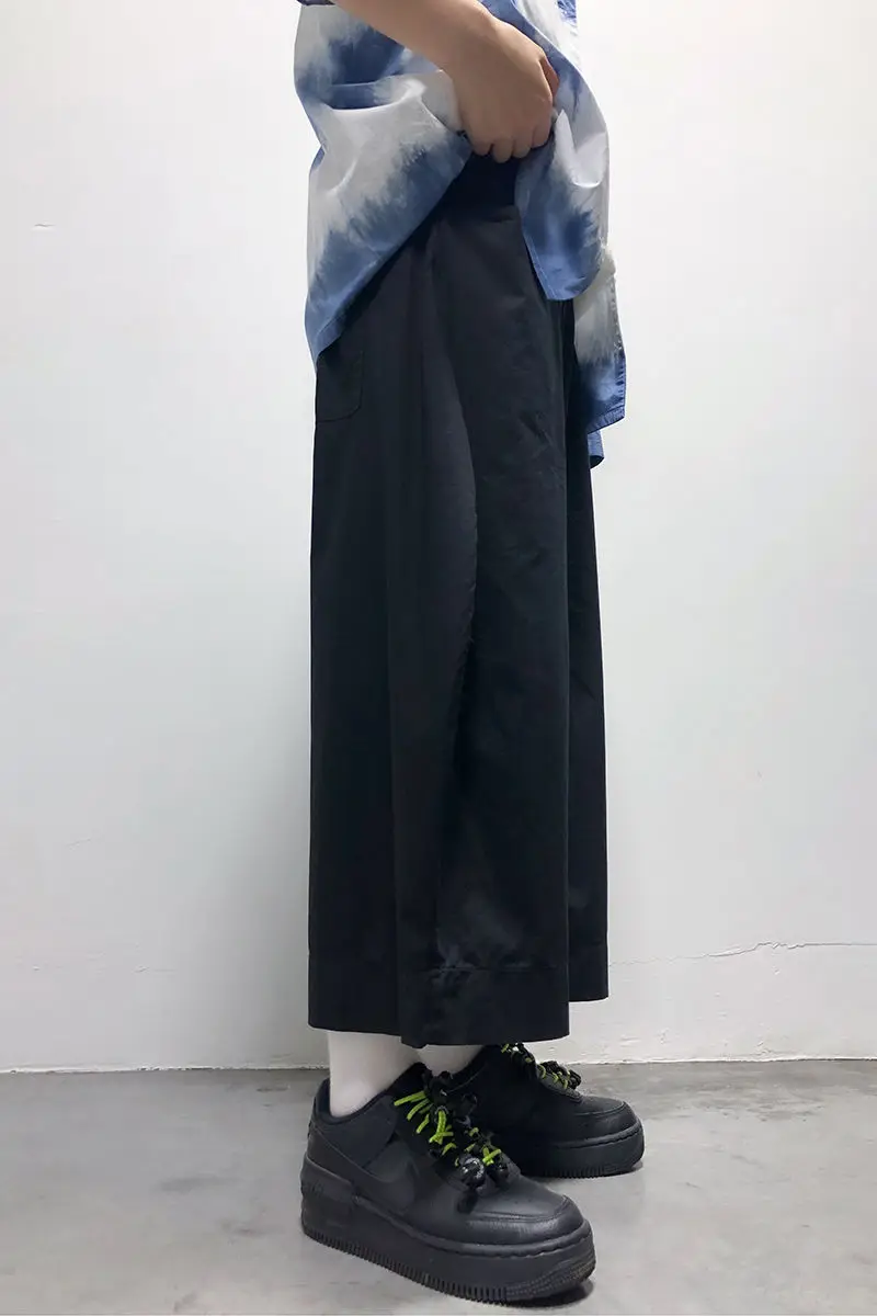 

2020 Spring And Summer New Youth Popular Solid Color Loose Original Wide Leg Nine Points Pants Fashion Casual Straight Pants