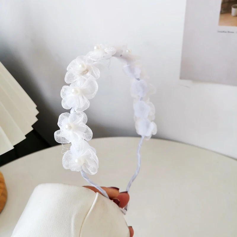 

Women Headband White Lace Hair Bands Soft Solid Color Girls Hairband Hair Accessories Elegant Headwrap