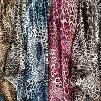 leopard satin fabric sewing craft material silky soft craft cloth material