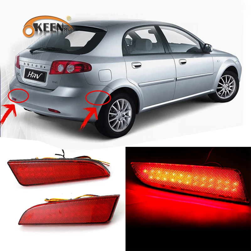 2 шт. для Buick Excelle 2008 2015 Красный светодиодный задний бампер отражатель светильник