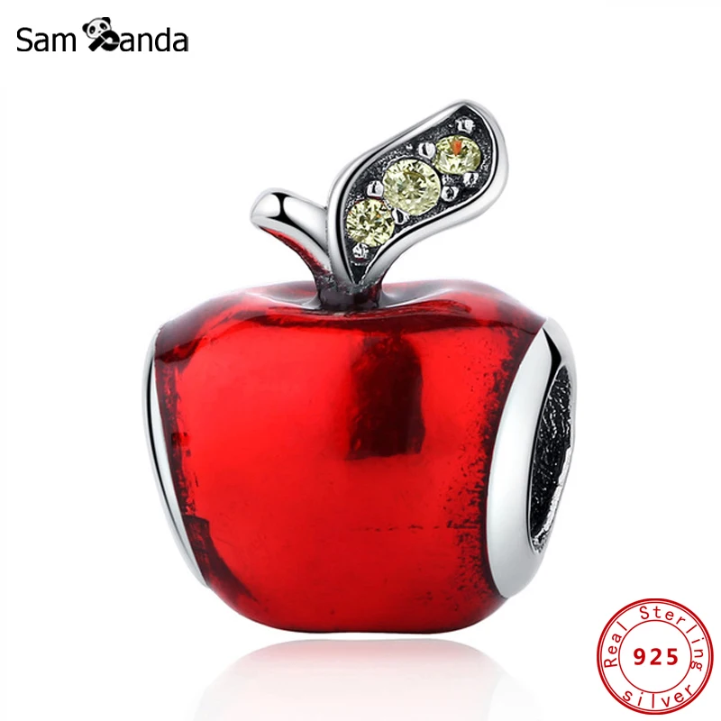 

Шарм-бусина из серебра 925 пробы с красной эмалью