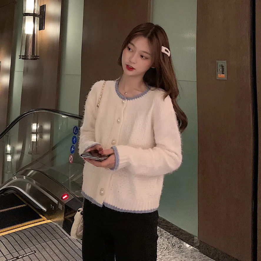 Женское пальто новинка весны 2020 стильный милый женский короткий вязаный