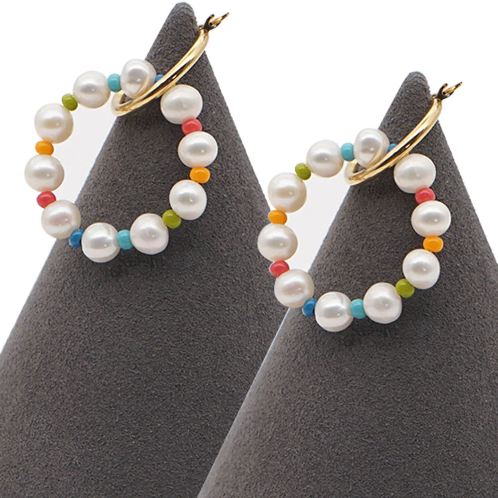 

Go2boho Freshwater Natural Pearl European Beads Earrings Handmade Hoop Earring 2020 Women Jewelry Making Wholesale Suppliers