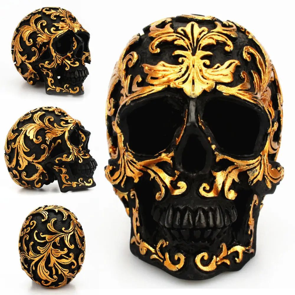 

Resin Craft Black Head Golden Carving Creative Decoration Sculpture Ornament Home Decoration (Golden)