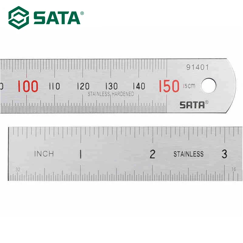 Линейка из нержавеющей стали SATA линейка 150 мм 91401 | Инструменты