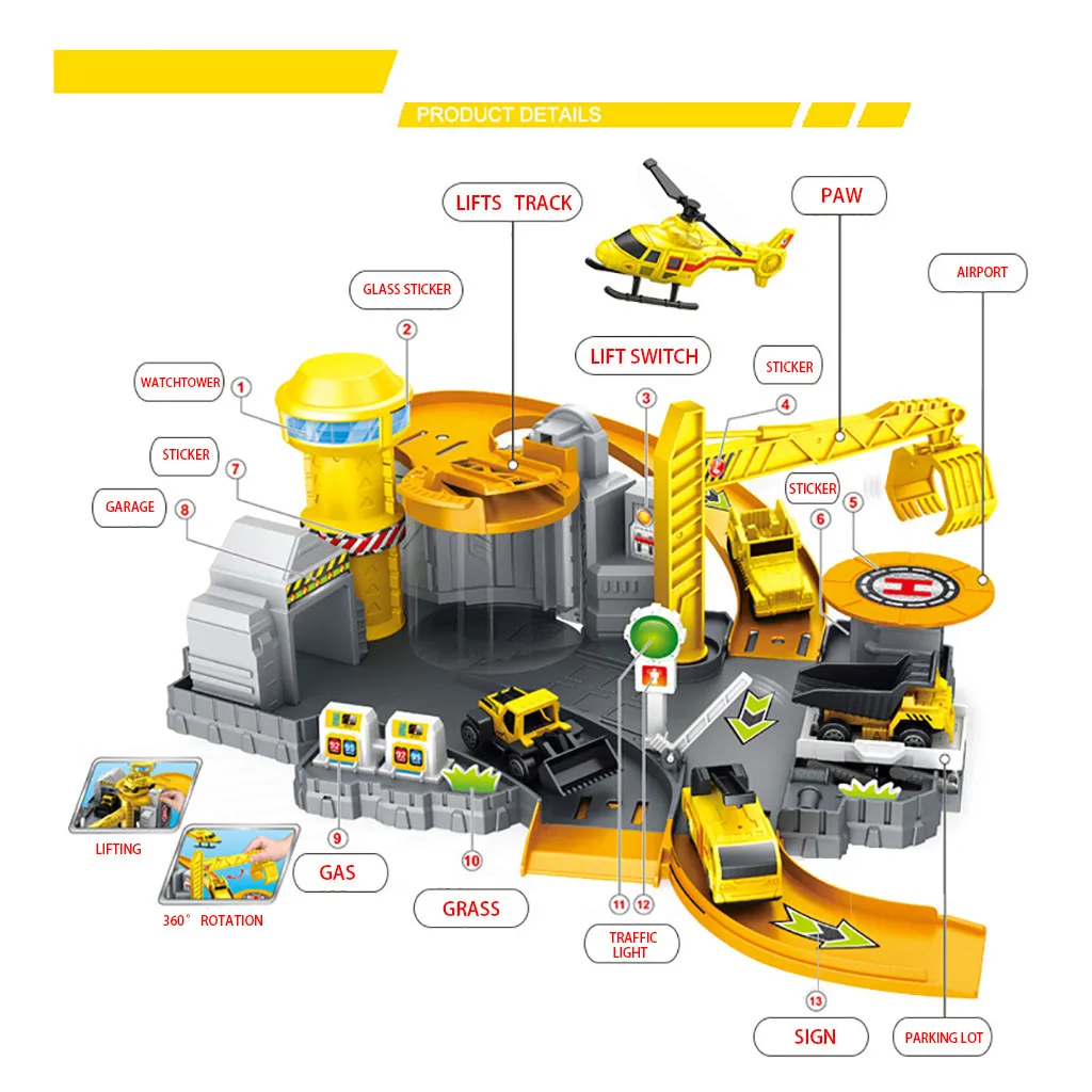 3D город парковка железная дорога сплав автомобиль играть Инженерная пожарная