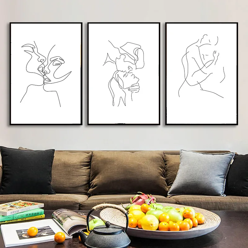 Абстрактная Дамская линия фигура картина домашний декор скандинавский Картина