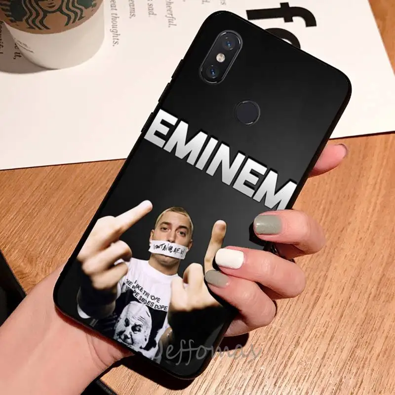 

Rapper singer eminem Phone Case For Xiaomi Redmi note 7 8 9 t max3 s 10 pro lite coque shell cover funda