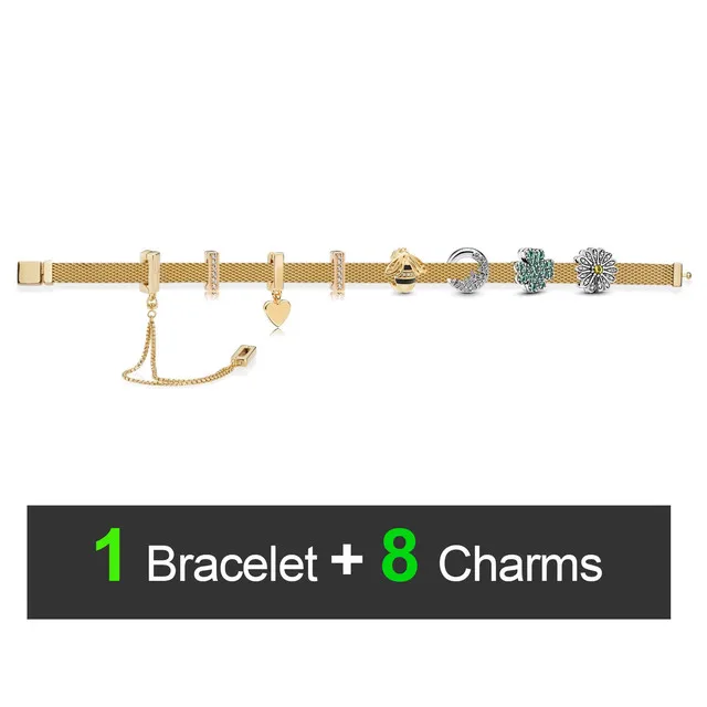 Роскошные браслеты из розового золота s925 с подвесками бусинами для рукоделия