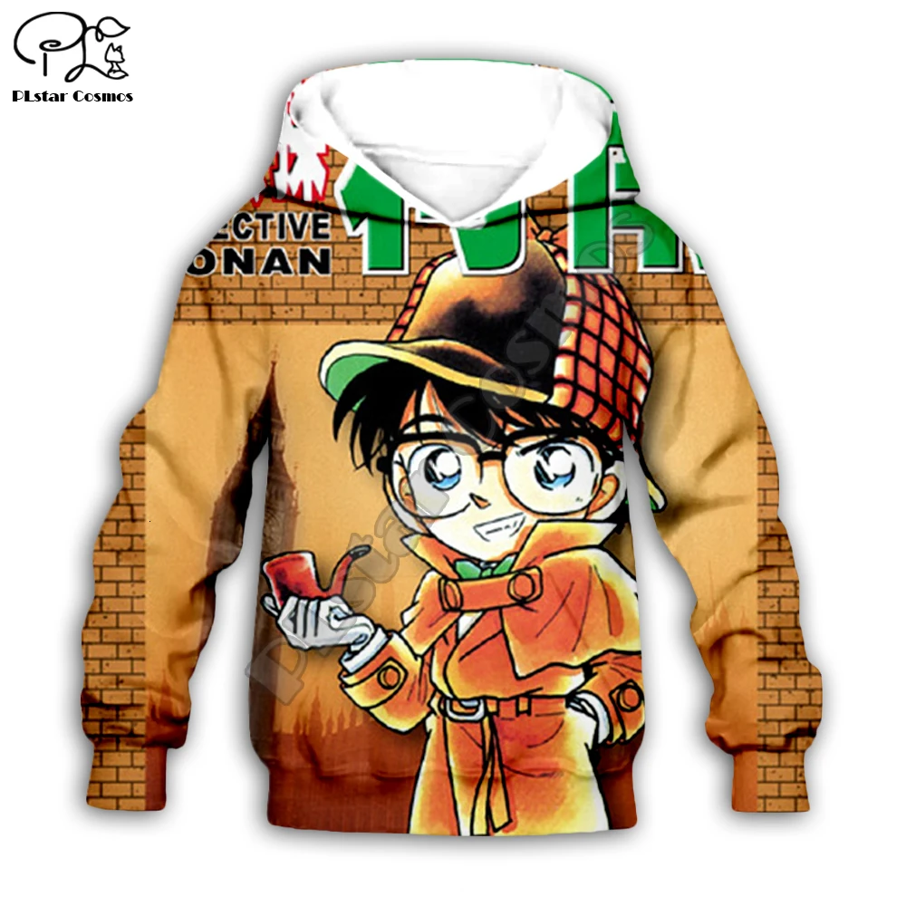 Kawaii Detective Conan/Новая Детская толстовка с объемным рисунком аниме на молнии