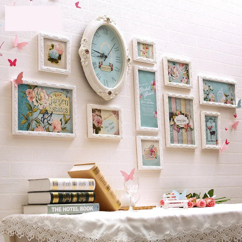 

10 pcs/set Creative Pictures Frame Combination Nordic Style Photo Frame For Wall Decor Home Photo Frame For Wedding Pictures