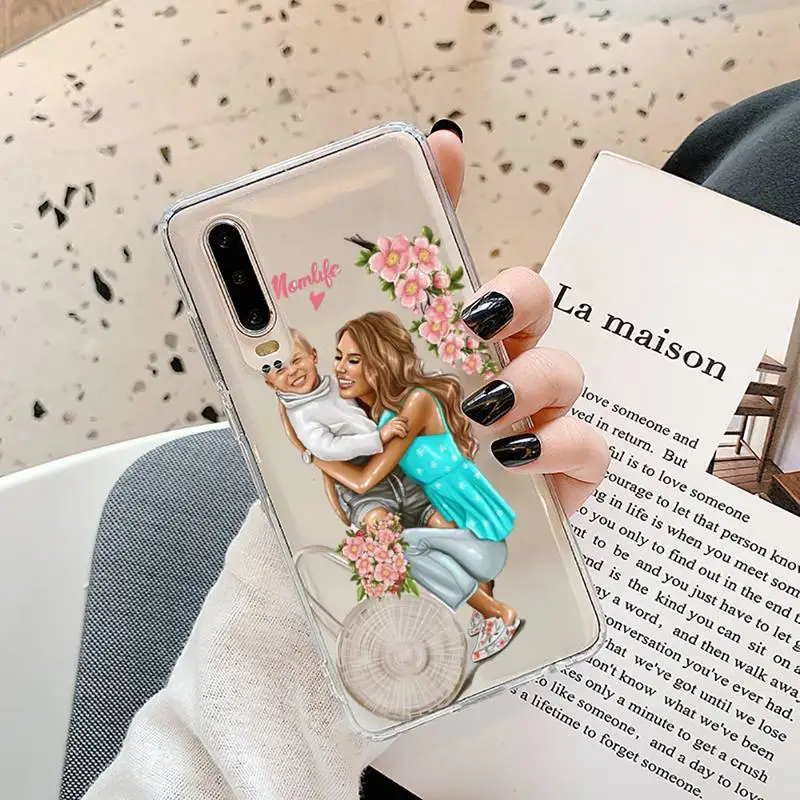 

Baby Mama Super Mom Girl Phone Case Transparent for Samsung A71 S9 10 20 HUAWEI p30 40 honor 10i 8x xiaomi note 8 Pro 10t 11