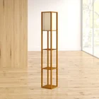 Современная Напольная Лампа в китайском стиле с полкой, креативный прикроватный светильник для спальни, кабинета, настольная лампа