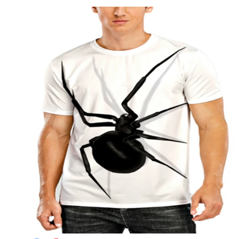 Модная мужская футболка с 3D-принтом в виде акулы Уличная Повседневная креативная