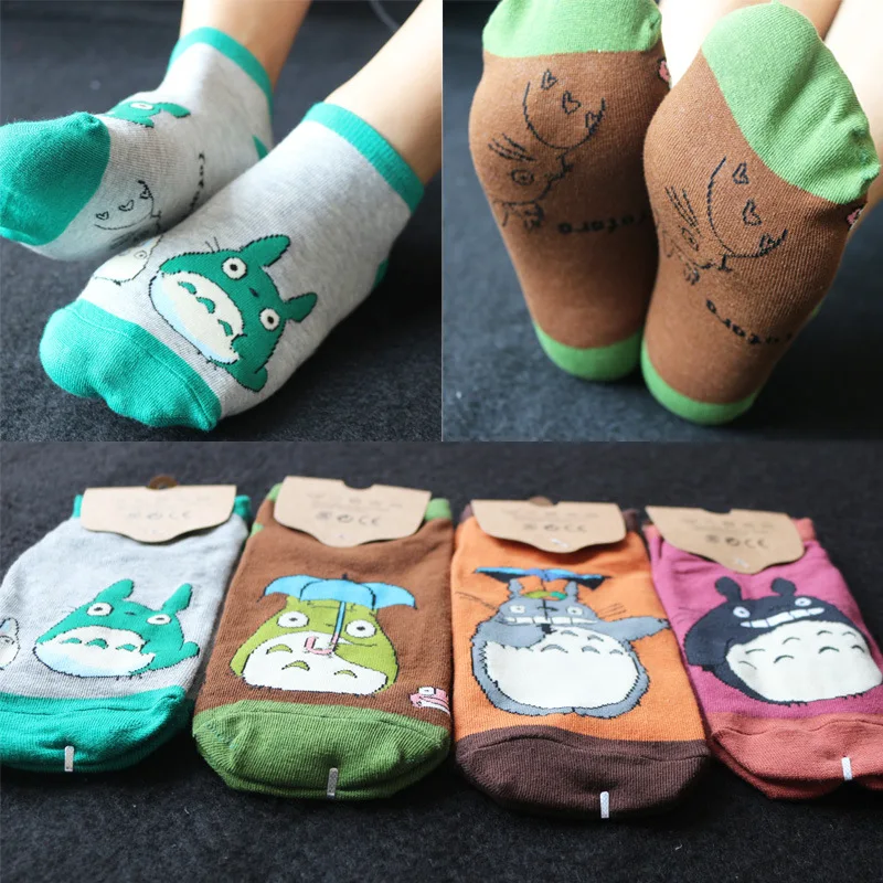 

Women Socks Cartoon Totoro Cotton Short Socks Happy Funny Harajuku Boat Socks Super Cute Sock for Woman Size