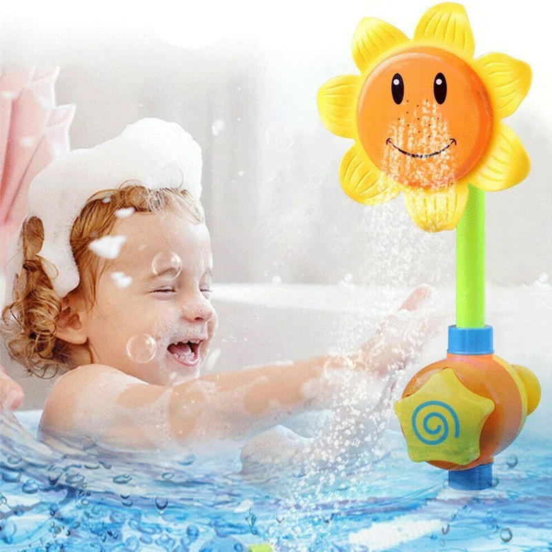 

New Kids Sunflower Baby Bath Toys Water Shower Spray Bathing Tub Fountain Toy Gifts Shower Bathroom Products