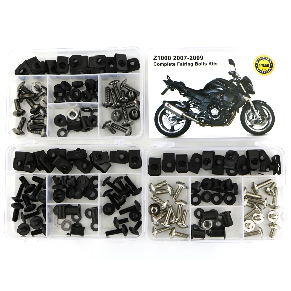 Фото Подходит для Kawasaki Z1000 2007 2008 2009 мотоцикл Полный тела Полный Обтекатель Болты комплект обтекатель зажимы гайки винта стали 1 комплект №1