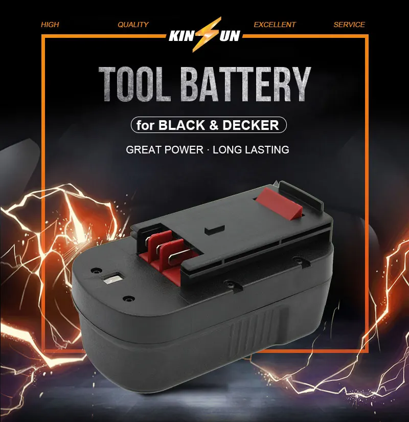 KINSUN Замена Мощность инструмент Батарея 18V 2.0Ah для BLACK&DECKER Аккумуляторная дрель электрическая отвертка 244760-00 A1718 A18 BD18PSK HPB18