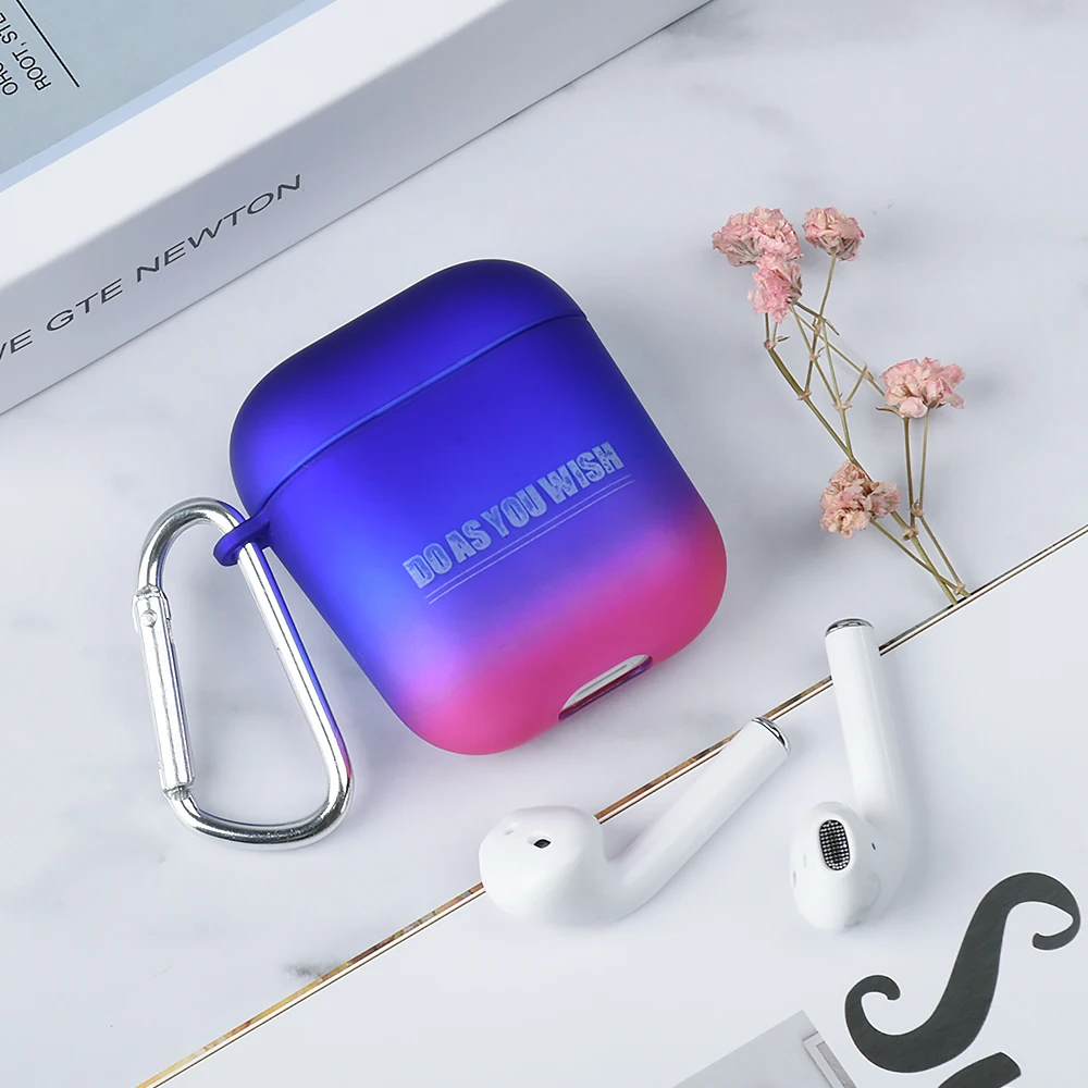Градиентные радужные цветные кожухи головных телефонов для AirPods 2nd Aurora Жесткий Чехол для ПК Apple Airpods 1 Air Pods 2 защитный рукав