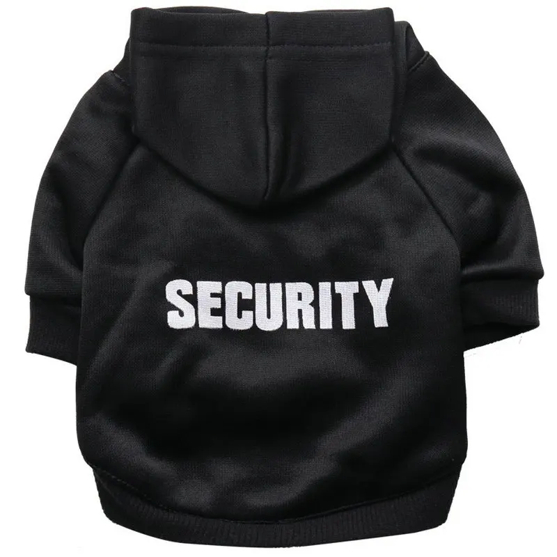 Winter Dog Clothes Cute Small Medium Hoodie Pet Sweater Black Letters Pattern Hooded Coat Jacket For Chihuahua Bulldog | Дом и сад