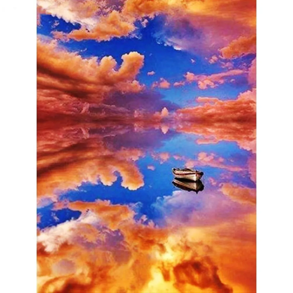 Алмазная вышивка море 3D квадратная алмазная живопись огненное облако крестиком