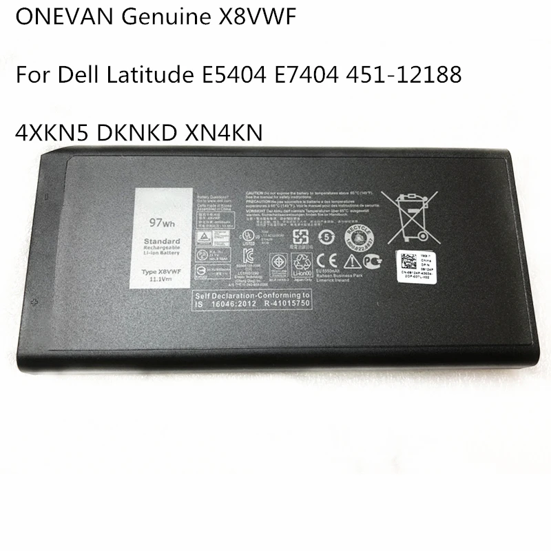 

ONEVAN Genuine laptop batteries for X8VWF,4XKN5,Latitude E5404,E7404,12 (7204),451-12187,14 Rugged 5404,453-BBBD,11.1V 65wh/97wh
