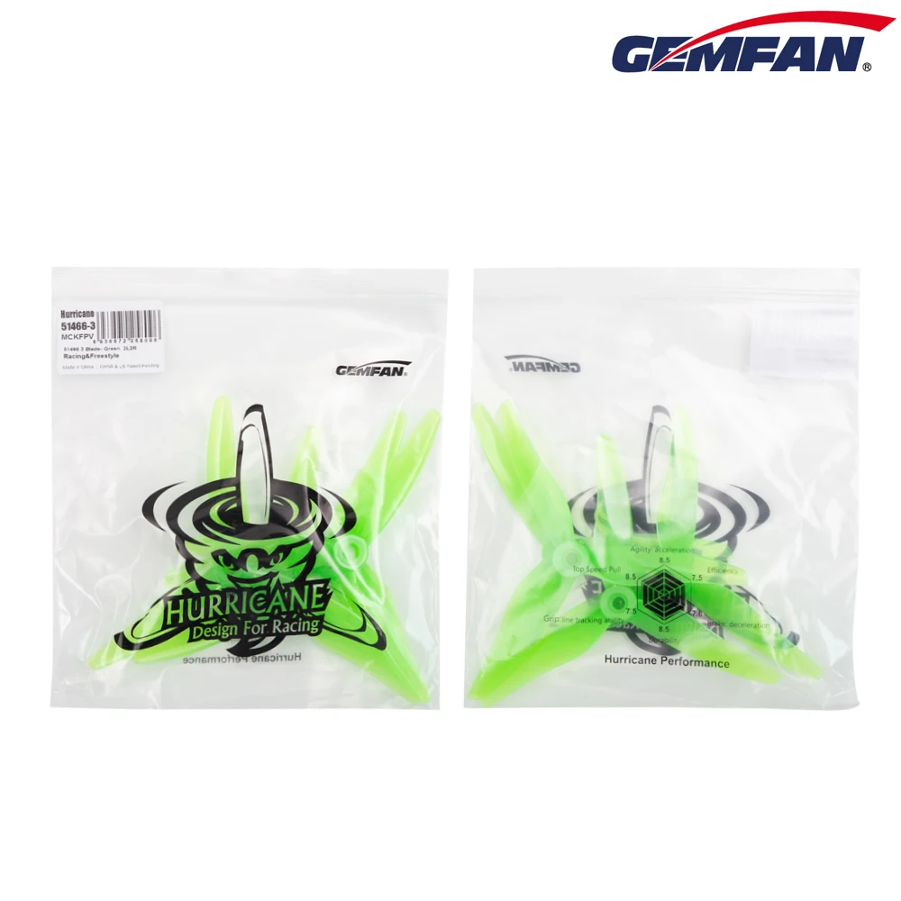 24 шт./12 пар Gemfan 51466 5 дюймов 3 лопасти/tri-blade пропеллер реквизит CW CCW для 2205-2306 бесщеточный двигатель FPV пропеллер